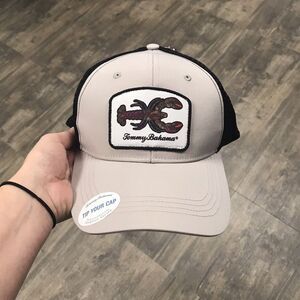 NWT TOMMY BAHAMA Tip Your Cap‎ Lobster Patch Trucker Hat Black Men